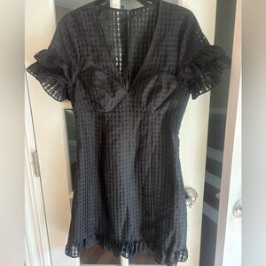 BCBGeneration Black Ruffle Mini Dress